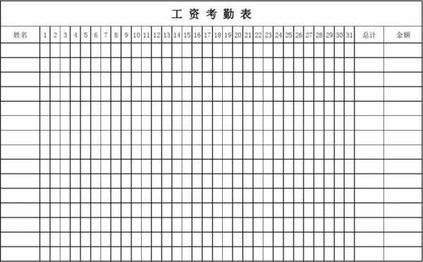 考勤工资表模板_考勤工资表模板 表格-第1张图片-马瑞范文网