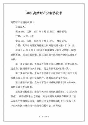 离婚协议书分割财产怎么写 离婚协议财产平分模板-第3张图片-马瑞范文网