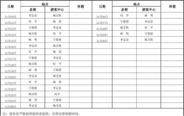 保安宿舍值班表模板,保安宿舍值班表模板图 -第1张图片-马瑞范文网