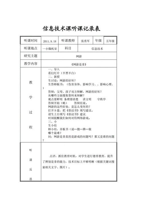 听课症模板（听课情况记录怎么写）-第2张图片-马瑞范文网