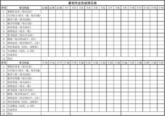 暑假作业条模板-第2张图片-马瑞范文网