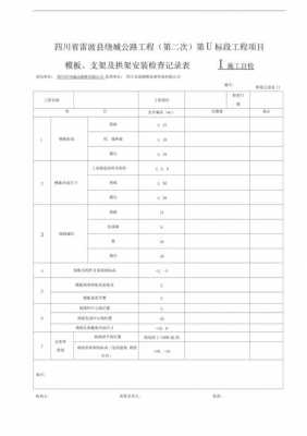 模板支架安装检查记录表-第1张图片-马瑞范文网