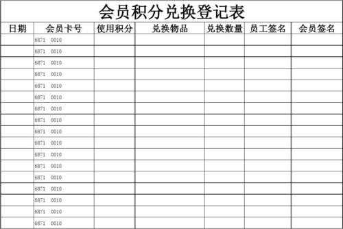 会员积分说明模板（会员积分登记表格模板）-第1张图片-马瑞范文网