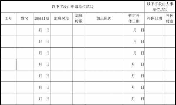  加班补休申请表模板「加班补班申请」-第2张图片-马瑞范文网