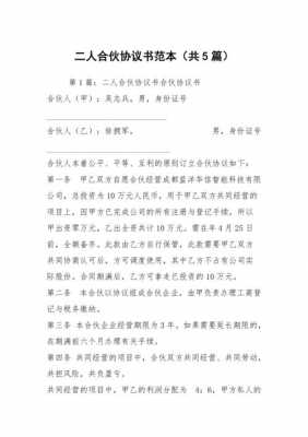 电脑公司合伙协议模板,公司合伙协议书范本 二人 -第1张图片-马瑞范文网