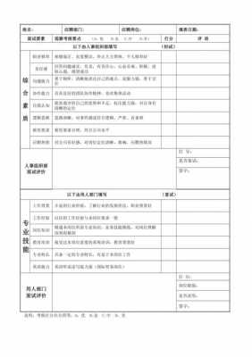 面试考评表模板_面试考核评估表-第1张图片-马瑞范文网