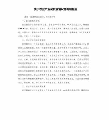 农村农业产业调研模板_农村农业调查报告-第2张图片-马瑞范文网