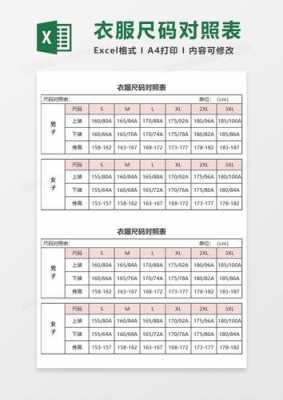 衣服尺码统计表格模板（衣服尺码表格制作）-第3张图片-马瑞范文网