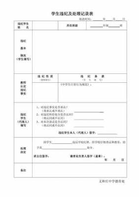  学生违纪处罚单模板「学生处罚记录表」-第2张图片-马瑞范文网