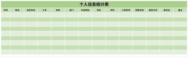 个人信息统计表格模板下载（个人信息统计表怎么做）-第2张图片-马瑞范文网