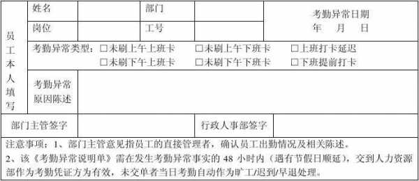 出勤异常原因模板-第2张图片-马瑞范文网