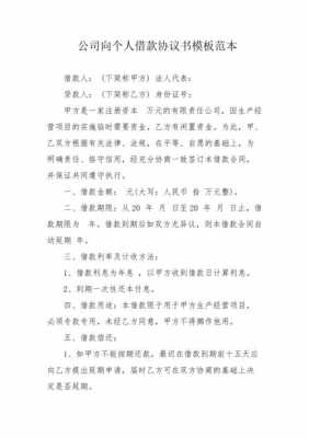 公司贷款借给个人合同模板_公司向个人借贷协议-第1张图片-马瑞范文网