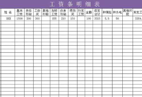 财务工资明细账模板-第1张图片-马瑞范文网