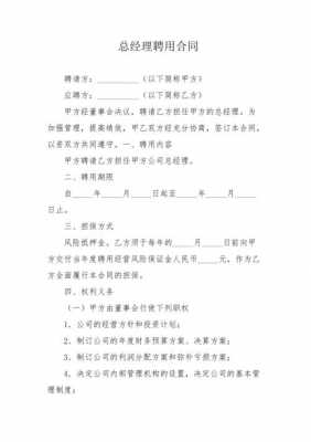 与经理的合同模板怎么写 与经理的合同模板-第2张图片-马瑞范文网