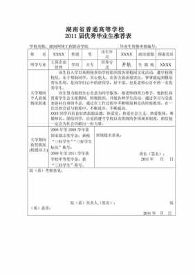 自荐材料模板 毕业生推荐表-第1张图片-马瑞范文网