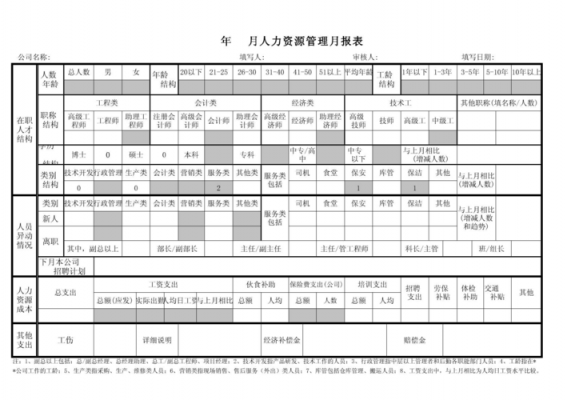  人力资源月报表模板「人力资源月报表怎么做」-第2张图片-马瑞范文网