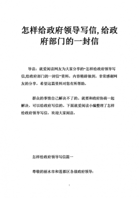 给政府领导写信的模板图片 给政府领导写信的模板-第3张图片-马瑞范文网