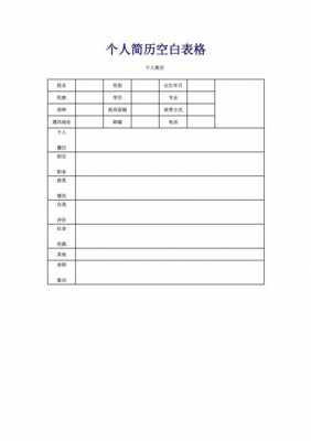 空白标准简历表格模板-第2张图片-马瑞范文网