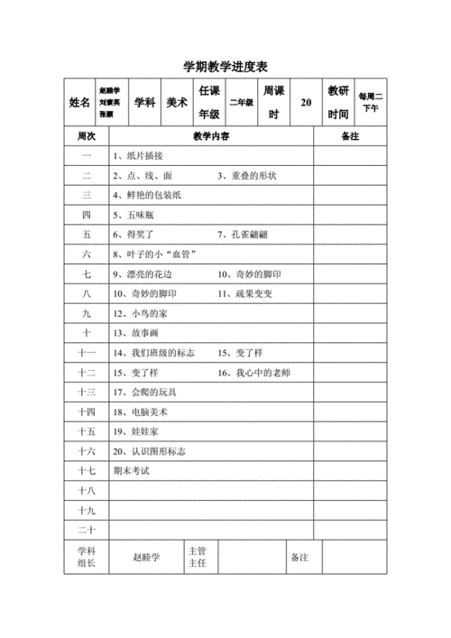 儿童画教学进度表-第2张图片-马瑞范文网