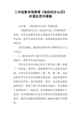 角的初步认识评课稿 角的初步认识教学评价模板-第3张图片-马瑞范文网