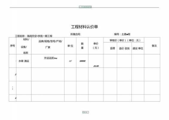  主材认价单模板「主材认价单格式」-第3张图片-马瑞范文网