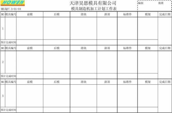 机械加工计划表模板下载-机械加工计划表模板-第3张图片-马瑞范文网