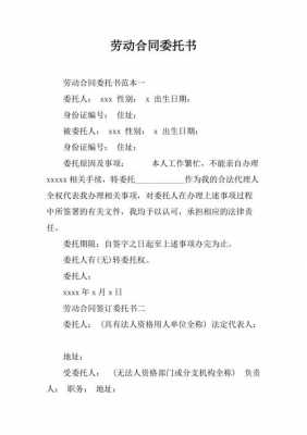  劳动委托书模板图片「劳动合同委托书模板」-第1张图片-马瑞范文网