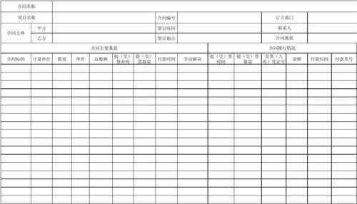 分包合同台账表格模板,分包合同台账表格模板下载 -第3张图片-马瑞范文网