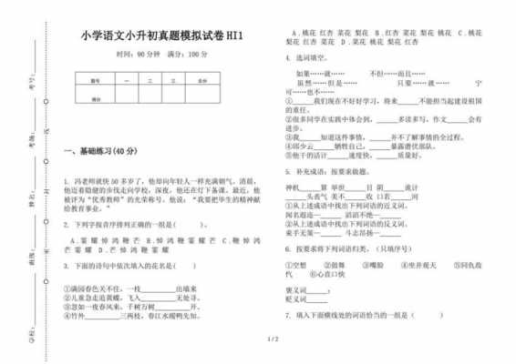  小学考试题目模板「小学考试试题」-第2张图片-马瑞范文网