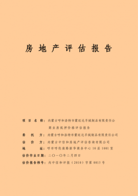 房地产预评估报告模板（房地产评估报告怎么写）-第3张图片-马瑞范文网