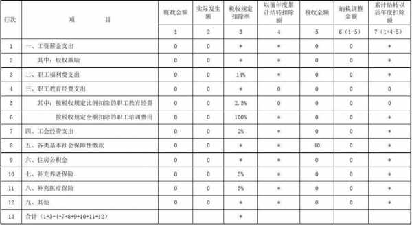 职工薪酬支出及纳税调整明细表工资薪金支出 职工薪水酬模板-第2张图片-马瑞范文网