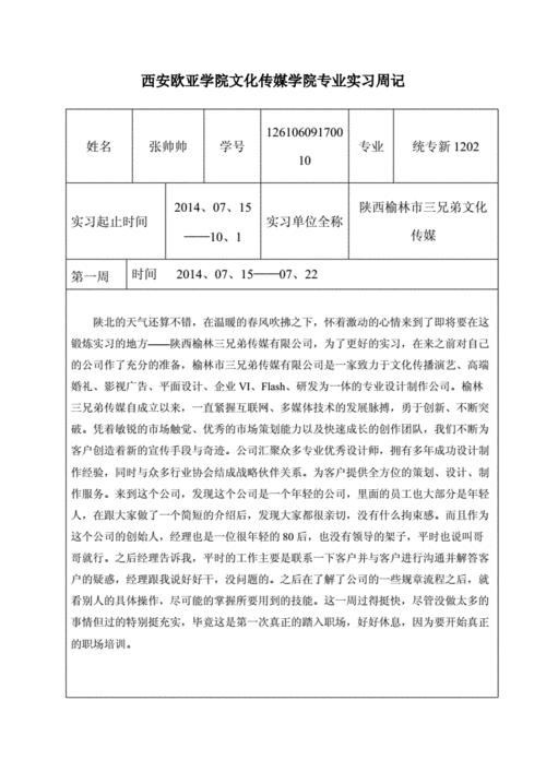 实习周记表格模板的简单介绍-第2张图片-马瑞范文网