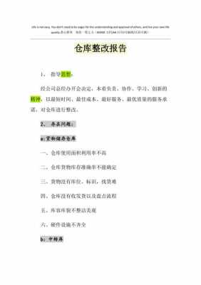 仓库管理整改报告-第3张图片-马瑞范文网