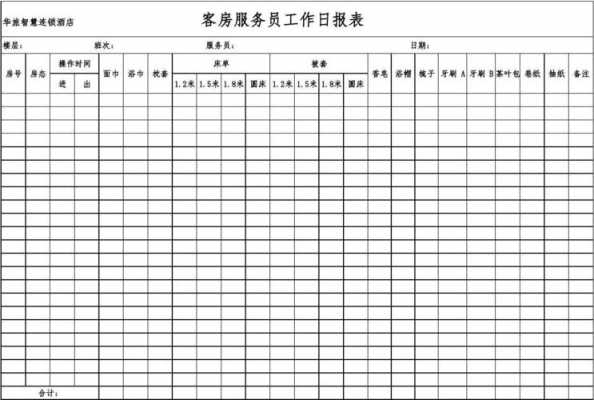 酒店日志模板（酒店工作日志表格）-第1张图片-马瑞范文网