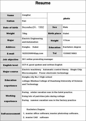 简单学生英语简历模板（英文简历学生模板）-第3张图片-马瑞范文网