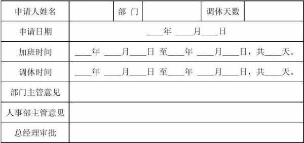 加班调休申请表模板,加班调休的请示 -第3张图片-马瑞范文网