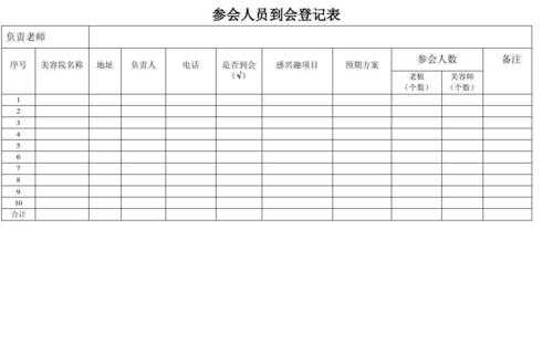 会议人员登记表格模板（会议记录参会人员格式）-第2张图片-马瑞范文网