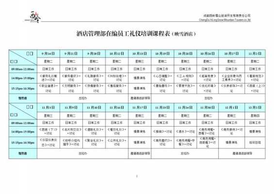 酒店培训课程表模板（酒店培训项目及课程参考）-第1张图片-马瑞范文网