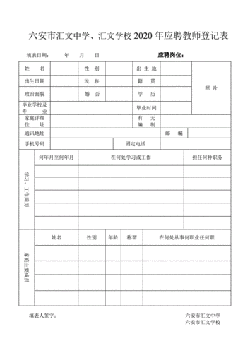 教师应聘信息填写模板（应聘教师信息表）-第2张图片-马瑞范文网