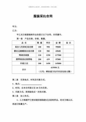 服装材料采购合同-服装采购合同模板简单-第1张图片-马瑞范文网