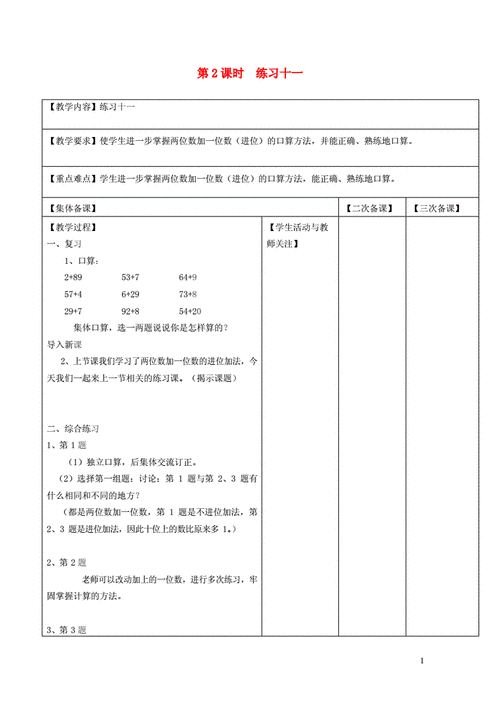 人教小学数学模板_人教版小学数学教学设计模板-第3张图片-马瑞范文网