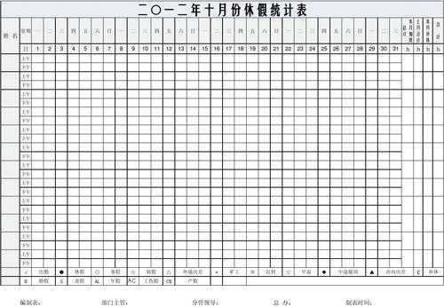 公司员工休假模板,员工休假表格怎么做简单的 -第2张图片-马瑞范文网