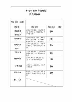 晚会打分表模板（晚会评分表模板）-第2张图片-马瑞范文网