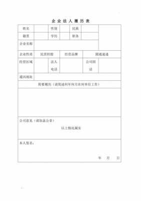  企业法人履历表模板「企业法人履历表模板图片」-第3张图片-马瑞范文网