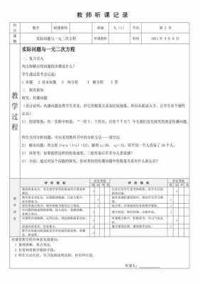 数学听课记录表模板范文（数学听课记录教学过程）-第2张图片-马瑞范文网