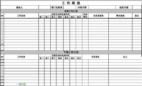 周报下周工作计划模板-第3张图片-马瑞范文网