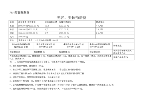 美容师薪资制度模板,美容师的薪资方案表 -第2张图片-马瑞范文网