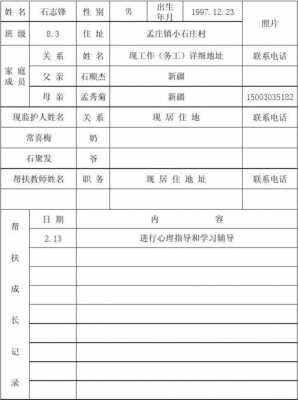 留守儿童成长记录卡模板,留守儿童成长记录卡模板怎么写 -第1张图片-马瑞范文网