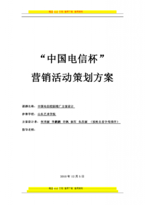  电信活动计划书模板「电信活动计划书模板下载」-第3张图片-马瑞范文网