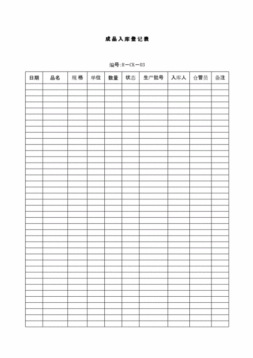 卫生院入库登记表模板_医院入库管理制度-第1张图片-马瑞范文网